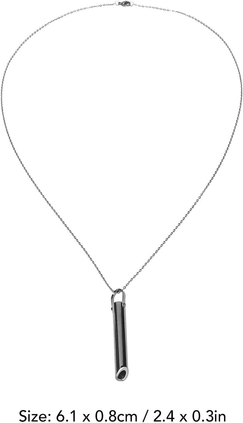 woobles Breathing Necklace, Stress Anxiety Necklace, Meditation Tuning Necklace Breathing Necklace for Mindful Breathing, Stress Relief, Unisex Fashionable Stainless Steel Necklace(Black) - Image 4